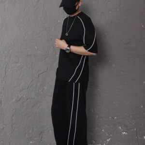 Summer New Color-blocking Trim Design Sporty Casual Two-piece Set