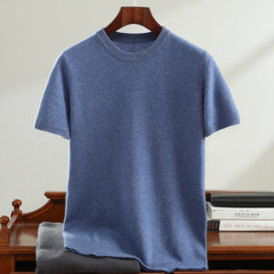 Men's Round Neck Simple Fashion Business Versatile Short Sleeve Sweater