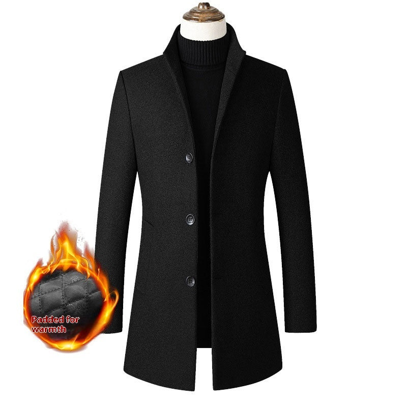 45cf6e8d-fb46-4c07-834d-3cd83ddd79d2_trans European And American Single-breasted Stand Collar Coat Cotton Padded Men's Trench Coat Woolen Coat - Image 8