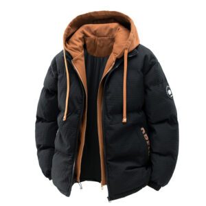 Men's Loose Casual Hooded Warm Fake Two-piece Cotton Jacket
