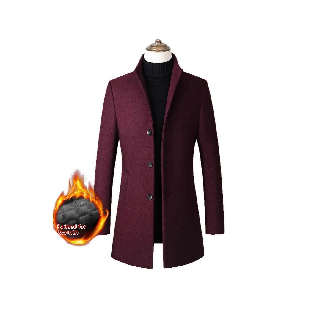 a5fd1c09-23a3-4d02-a492-63f0f2f9c3ec_trans European And American Single-breasted Stand Collar Coat Cotton Padded Men's Trench Coat Woolen Coat - Image 2