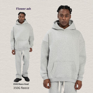 Men's Hooded Sweatshirt Fleece-lined Loose Sweatshirt Set