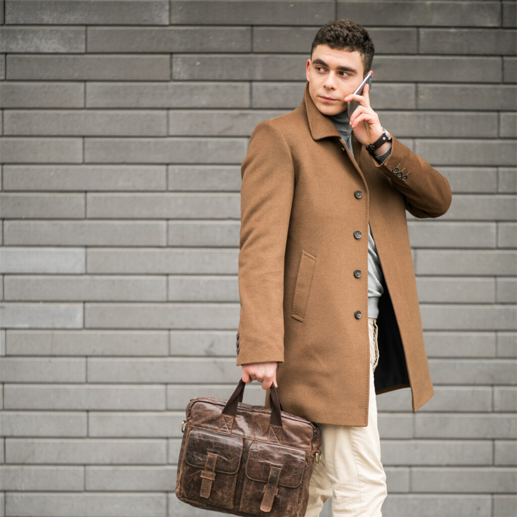 man with phone outside