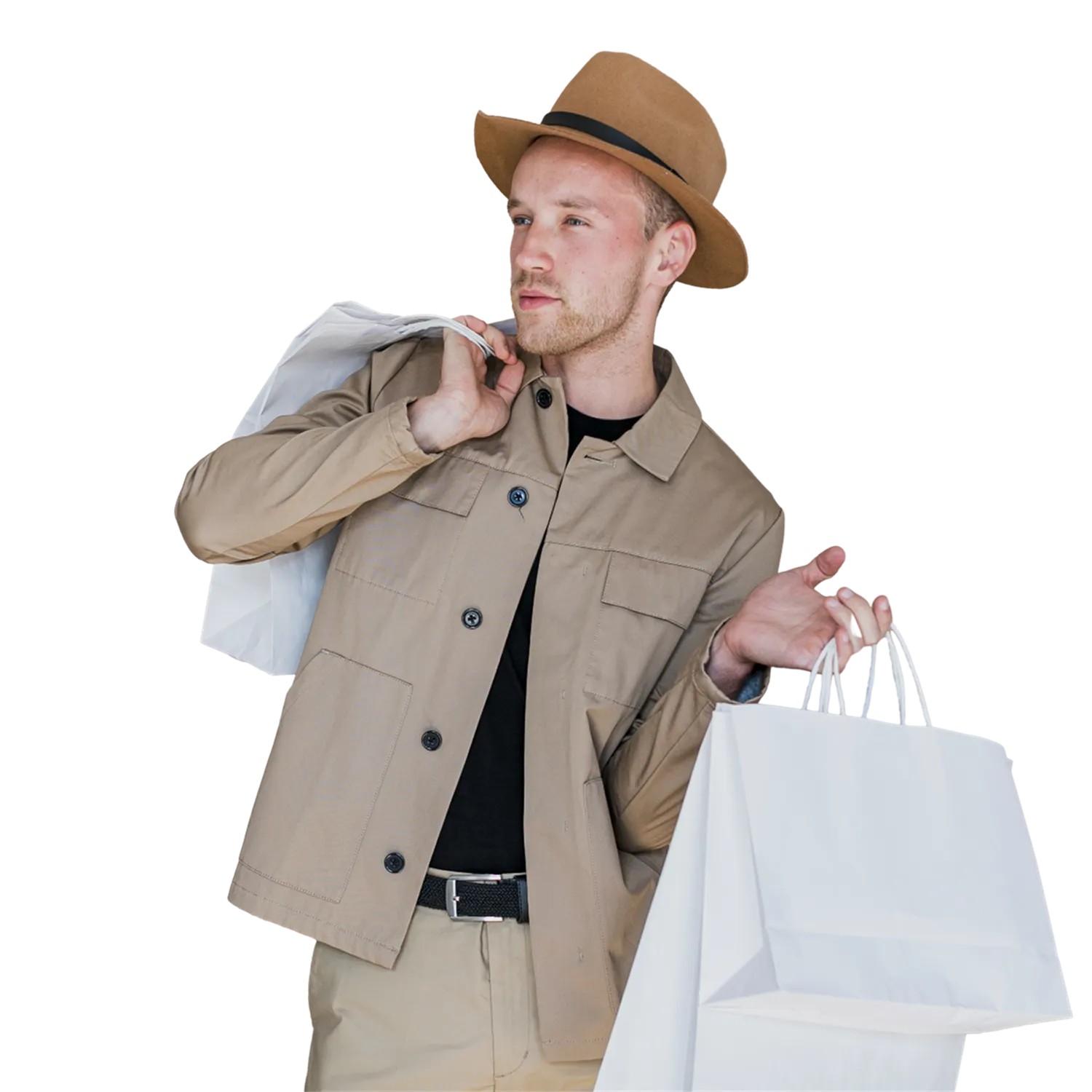 young man with hat head shopping nets 转换自 png